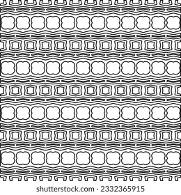 Stylish texture with figures from lines. black and white pattern for web page, textures, card, poster, fabric, textile. Monochrome graphic repeating design.
