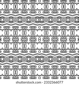 Stylish texture with figures from lines. black and white pattern for web page, textures, card, poster, fabric, textile. Monochrome graphic repeating design.
