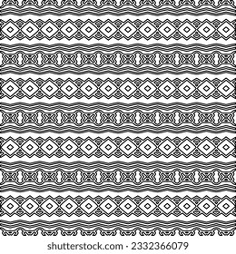 Stylish texture with figures from lines. black and white pattern for web page, textures, card, poster, fabric, textile. Monochrome graphic repeating design.