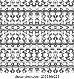 Stilvolle Textur mit Figuren aus Linien. schwarz-weißes Muster für Webseiten, Texturen, Karten, Poster, Stoff, Textilien. Monochrome grafische Wiederholungsdesign.