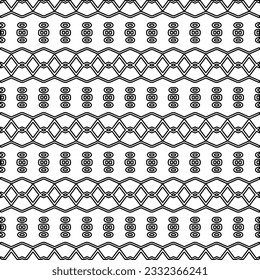 Stylish texture with figures from lines. black and white pattern for web page, textures, card, poster, fabric, textile. Monochrome graphic repeating design.