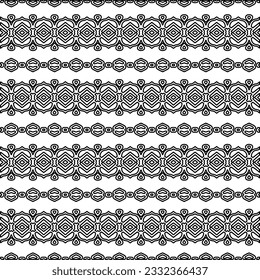 Stylish texture with figures from lines. black and white pattern for web page, textures, card, poster, fabric, textile. Monochrome graphic repeating design.