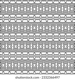 Stylish texture with figures from lines. black and white pattern for web page, textures, card, poster, fabric, textile. Monochrome graphic repeating design.