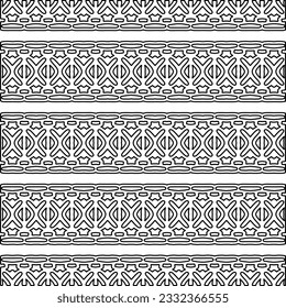 Stilvolle Textur mit Figuren aus Linien. schwarz-weißes Muster für Webseiten, Texturen, Karten, Poster, Stoff, Textilien. Monochrome grafische Wiederholungsdesign.