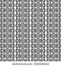 Stylish texture with figures from lines. black and white pattern for web page, textures, card, poster, fabric, textile. Monochrome graphic repeating design.