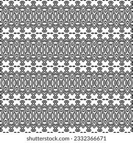Stylish texture with figures from lines. black and white pattern for web page, textures, card, poster, fabric, textile. Monochrome graphic repeating design.