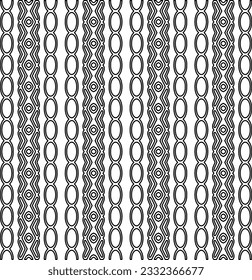 Stylish texture with figures from lines. black and white pattern for web page, textures, card, poster, fabric, textile. Monochrome graphic repeating design.