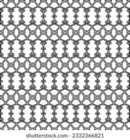 Stylish texture with figures from lines. black and white pattern for web page, textures, card, poster, fabric, textile. Monochrome graphic repeating design.