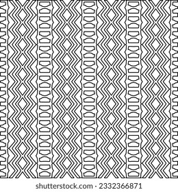 Stylish texture with figures from lines. black and white pattern for web page, textures, card, poster, fabric, textile. Monochrome graphic repeating design.