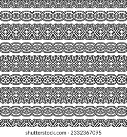 Stylish texture with figures from lines. black and white pattern for web page, textures, card, poster, fabric, textile. Monochrome graphic repeating design.