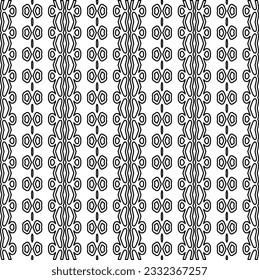 Stylish texture with figures from lines. black and white pattern for web page, textures, card, poster, fabric, textile. Monochrome graphic repeating design.