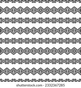 Stylish texture with figures from lines. black and white pattern for web page, textures, card, poster, fabric, textile. Monochrome graphic repeating design.