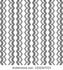 Stylish texture with figures from lines. black and white pattern for web page, textures, card, poster, fabric, textile. Monochrome graphic repeating design.