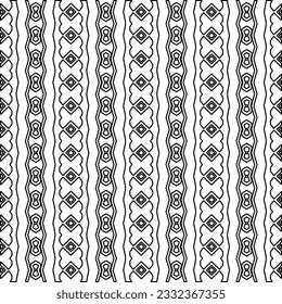 Stylish texture with figures from lines. black and white pattern for web page, textures, card, poster, fabric, textile. Monochrome graphic repeating design.