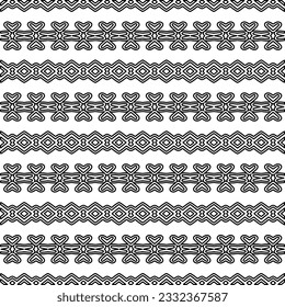 Stylish texture with figures from lines. black and white pattern for web page, textures, card, poster, fabric, textile. Monochrome graphic repeating design.
