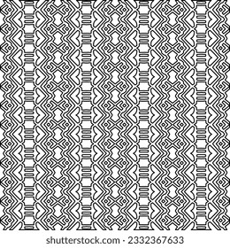 Stylish texture with figures from lines. black and white pattern for web page, textures, card, poster, fabric, textile. Monochrome graphic repeating design.