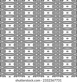 Stylish texture with figures from lines. black and white pattern for web page, textures, card, poster, fabric, textile. Monochrome graphic repeating design.