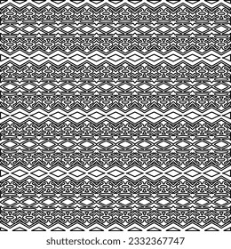 Stylish texture with figures from lines. black and white pattern for web page, textures, card, poster, fabric, textile. Monochrome graphic repeating design.