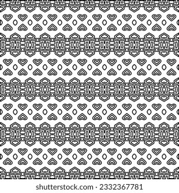 Stilvolle Textur mit Figuren aus Linien. schwarz-weißes Muster für Webseiten, Texturen, Karten, Poster, Stoff, Textilien. Monochrome grafische Wiederholungsdesign.