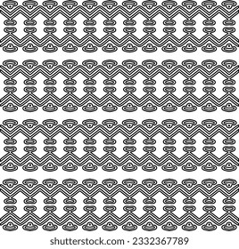 Stylish texture with figures from lines. black and white pattern for web page, textures, card, poster, fabric, textile. Monochrome graphic repeating design.