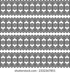 Stylish texture with figures from lines. black and white pattern for web page, textures, card, poster, fabric, textile. Monochrome graphic repeating design.