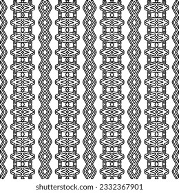 Stylish texture with figures from lines. black and white pattern for web page, textures, card, poster, fabric, textile. Monochrome graphic repeating design.