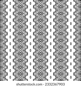 Stylish texture with figures from lines. black and white pattern for web page, textures, card, poster, fabric, textile. Monochrome graphic repeating design.