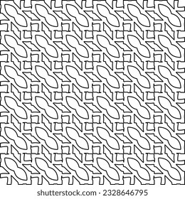 Stylish texture with figures from lines.
Diagonal pattern. Repeat decorative design.Abstract texture for textile, fabric, wallpaper, wrapping paper.Black and white geometric wallpaper.