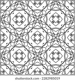 Stilvolle Textur mit Figuren aus den Linien .Geometrische Linien Kunst. Schwarz-Weiß-Muster. Abstrakter Hintergrund für Webseiten, Texturen, Karten, Poster, Stoff, Textilien.