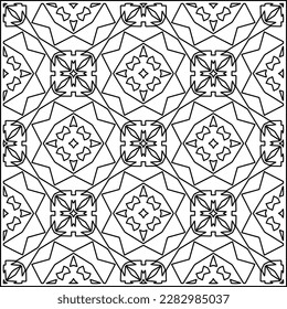 Stylish texture with figures from lines .Geometric lines art. Black and white pattern. Abstract background for web page, textures, card, poster, fabric, textile.