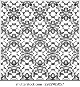 Stylish texture with figures from lines .Geometric lines art. Black and white pattern. Abstract background for web page, textures, card, poster, fabric, textile.