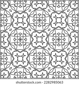 Stylish texture with figures from lines .Geometric lines art. Black and white pattern. Abstract background for web page, textures, card, poster, fabric, textile.