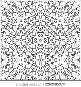 Stylish texture with figures from lines .Geometric lines art. Black and white pattern. Abstract background for web page, textures, card, poster, fabric, textile.