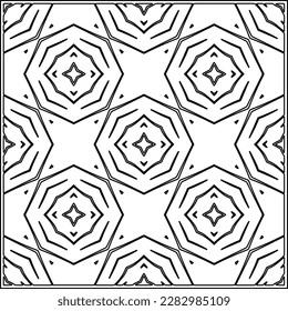 Stylish texture with figures from lines .Geometric lines art. Black and white pattern. Abstract background for web page, textures, card, poster, fabric, textile.