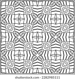 Stylish texture with figures from lines .Geometric lines art. Black and white pattern. Abstract background for web page, textures, card, poster, fabric, textile.
