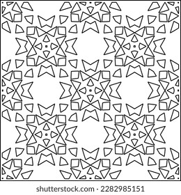 Stylish texture with figures from lines .Geometric lines art. Black and white pattern. Abstract background for web page, textures, card, poster, fabric, textile.