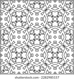 Stylish texture with figures from lines .Geometric lines art. Black and white pattern. Abstract background for web page, textures, card, poster, fabric, textile.