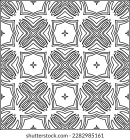 Stylish texture with figures from lines .Geometric lines art. Black and white pattern. Abstract background for web page, textures, card, poster, fabric, textile.