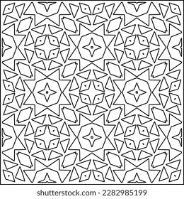 Stylish texture with figures from lines .Geometric lines art. Black and white pattern. Abstract background for web page, textures, card, poster, fabric, textile.