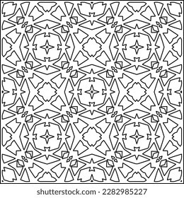 Stylish texture with figures from lines .Geometric lines art. Black and white pattern. Abstract background for web page, textures, card, poster, fabric, textile.