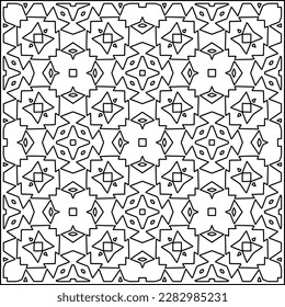 Stylish texture with figures from lines .Geometric lines art. Black and white pattern. Abstract background for web page, textures, card, poster, fabric, textile.