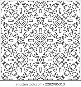 Stylish texture with figures from lines .Geometric lines art. Black and white pattern. Abstract background for web page, textures, card, poster, fabric, textile.
