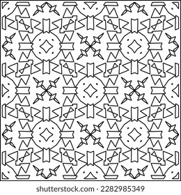 Stylish texture with figures from lines .Geometric lines art. Black and white pattern. Abstract background for web page, textures, card, poster, fabric, textile.