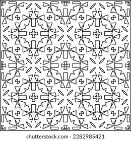 Stylish texture with figures from lines .Geometric lines art. Black and white pattern. Abstract background for web page, textures, card, poster, fabric, textile.
