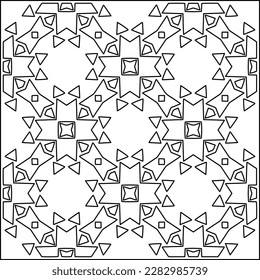 Stylish texture with figures from lines .Geometric lines art. Black and white pattern. Abstract background for web page, textures, card, poster, fabric, textile.