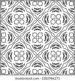 Stylish texture with figures from lines .Geometric lines art. Black and white pattern. Abstract background for web page, textures, card, poster, fabric, textile.