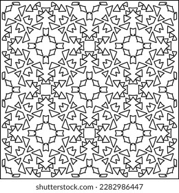 Stylish texture with figures from lines .Geometric lines art. Black and white pattern. Abstract background for web page, textures, card, poster, fabric, textile.