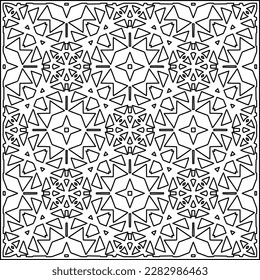Stylish texture with figures from lines .Geometric lines art. Black and white pattern. Abstract background for web page, textures, card, poster, fabric, textile.