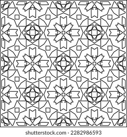 Stylish texture with figures from lines .Geometric lines art. Black and white pattern. Abstract background for web page, textures, card, poster, fabric, textile.