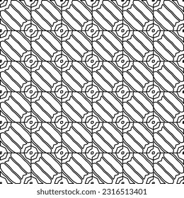 
 Stylish texture with figures from lines. Line art. Black and white pattern. Abstract background for web page, textures, card, poster, fabric, textile